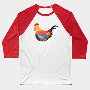 Colorful Rooster Baseball T-Shirt